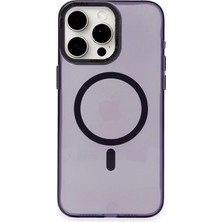  iPhone 15 Pro Kılıf Anka Pc Magneticsafe Sert Metal Kapak - Mor