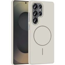  Samsung Galaxy S25 Ultra Broş Magsafe Kapak - Krem