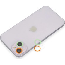  iPhone 13 Mini Renkli Kamera Lens Koruma Cam - Turuncu-Yeşil