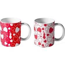 Bialetti - Kalp Desenli 2'li Kupa Seti