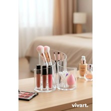 Vivart Çok Amaçlı Üç Gözlü Triplex Fırça Makyaj Aksesuarı Ev Düzenleyici Organizer