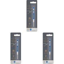 Parker 1950346 Jel Tükenmez Kalem Yedeği, Orta Kalınlıkta Uç, Mavi, Gri 3lü Paket