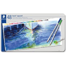 Staedtler 125 M48 Karat Aquarell Kuru Boya 48'li Renkli Mat Siyah Sürdürülebilir Kalemler