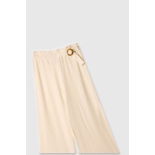 Sisley Kız Çocuk Beyaz Pantolon