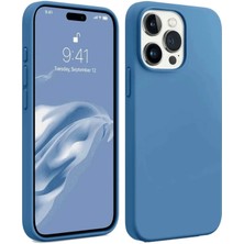  iPhone 15 Pro Max Kılıf First Silikon - Mavi
