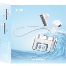 Karler Bass F08 Dijital Şarj Göstergeli Tws Bluetooth Kulaklık - Mavi
