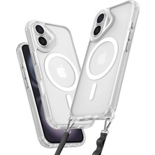  iPhone 16 Kılıf Enka Magsafe Silikon Kılıf - Şeffaf