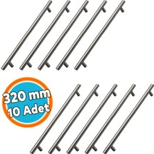 Nzb Metal Mobilya Mutfak Dolap Çekmece Dolabı Kulbu Kulpu Kulpları Titanyum Renk (10 Adet) 320 mm