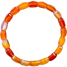 Bütüncül Şifa Kızıl Akik Doğal Taş Bileklik (Dikdörtgen Kesim)