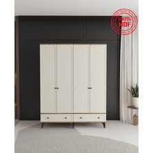 T&B Irmak 4 Kapaklı Çekmeceli Gardırop - Tamamı Mdf