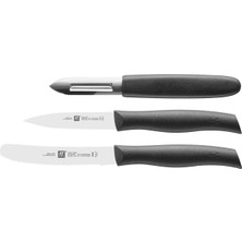 Zwilling 38738000 Twin Grip Bıçak Seti, 3 Parçalı, Siyah