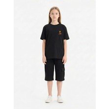 Broco Erkek Kız Çocuk Kombini Alt-Üst Takım Şort   Baskılı T-Shirt No Rules