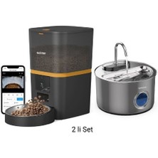 Haustier QQ005 Si̇yah Kameralı Akıllı Mama Kabı WF009LS-M Su Pınarı 2 Li Set Haustier Türkiye Garanti