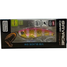 Savage Gear 3D Vib Blade 14.5gr 5.5cm Vibrasyon Jig Yem Gold Pink Zebra Glow