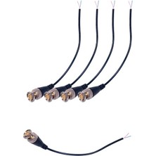 Apx 5 Adet Kablolu Bnc Konnektör 5li Paket Güvenlik Kamerası Bağlantı Soketi Kablolu Bnc Ucu Siyah