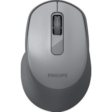 Philips SPK7448 Bluetooth 5.2 ve 2.4ghz 1600DPI Sessiz Optik Kablosuz Mouse (Gri)