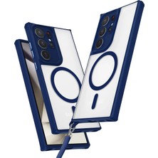  Samsung Galaxy S23 Ultra Kılıf Enka Magsafe Silikon Kılıf - Lacivert