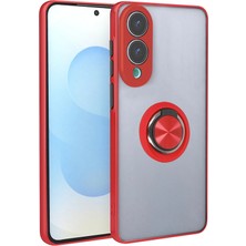 Epilons Mey Ithalat® Galaxy S25 Edge Kılıf Montreal Yüzüklü Silikon Kapak - Kırmızı