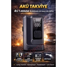 Kılıforyum 18000MAH Akü Takviye ve Kompresör 4’ü 1 Arada Taşınabilir Araç Marş Basma Cihazı
