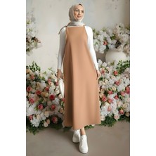 İmaj Butik Açık Vizon Ip Askılı Jile Elbise