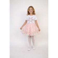 Dıgıl Kids Kız Çocuk Tütü Etekli Takım & Çiçekli Motifli