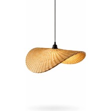 JouJou El Yapımı Rustik Rattan Avize Nordıc 60 cm Çap | Doğal Kök Boya | Bohem & Iskandinav Aydınlatma