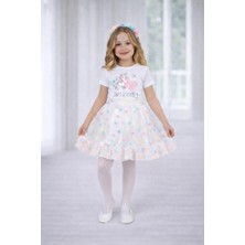 Dıgıl Kids Kız Çocuk Çok Renkli Kelebek Desenli T-Shirt Etek Takım