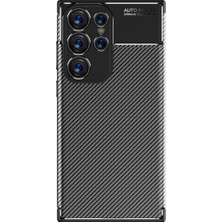 ZM Store Galaxy S23 Ultra Uyumlu Kılıf Karbon Tasarımlı Harika Kesim Negro Kapak