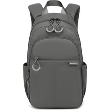 Smart Bags Koyu Gri Hafif Kumaş Omuz Destekli Günlük Küçük Boy Kadın Sırt Çantası