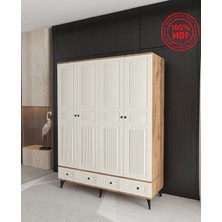 T&B Nil 4 Kapaklı Çekmeceli Gardırop - Tamamı Mdf