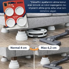 Ayarlı Mobilya Ayak Yükseltici 4.2-6.2 cm Koltuk Yatak Kanepe Dolap Ayaklığı 4lü