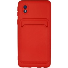  Samsung Galaxy A01 Core Kılıf Kelvin Kartvizitli Silikon - Kırmızı