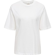 Only Jdy Kadın Yuvarlak Yaka Beyaz T-Shirt - 15366305