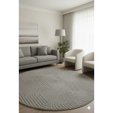 Swan Home Kaymaz Tabanlı Yuvarlak Koridor Mutfak Halısı SHJ3018 Vizon