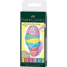 Graf Von Faber-Castell Faber-Castell Pitt Çizim Kalemi Fırça Uç "pastel Renkler" 6'lı Poşet, 6 Renk