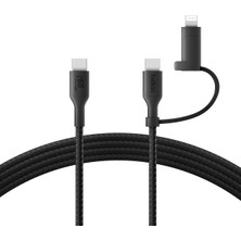 Belkin 2-In-1 Charging Cable With Usb-C & Lightning Connector - Braided Fast-Charging Cable, Usb-C T