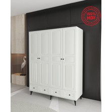 T&B Nil 4 Kapaklı Çekmeceli Gardırop - Tamamı Mdf
