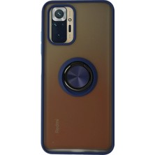  Xiaomi Redmi Note 10 Kılıf Montreal Yüzüklü Silikon Kapak - Lacivert