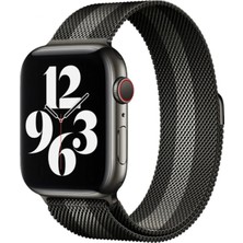  Apple Watch 38MM Metal Mıknatıslı Kordon - Siyah-Beyaz