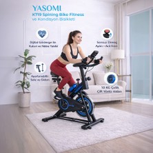 Yasomi K719 Spining Bike Fitness ve Kondisyon Bisikleti Mavi