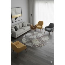 Swan Home Kaymaz Tabanlı Yuvarlak Koridor Mutfak Halısı SHJ93020 Kahve