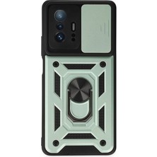  Xiaomi Mi 11T Pro Kılıf Pars Lens Yüzüklü Silikon - Yeşil