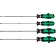 PowerA Wera 5347736002 335/350/355/4 Tornavida Seti Kraftform Plus Lazer Uç 200 mm Uzunluğunda Uçlu, 1 Set,