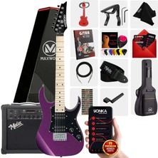 Maxword DE-150PU-25AMP Maple Klavye HH 25 W Amfili Elektro Gitar Seti