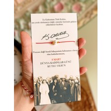 Ghl Story Kadınlar Günü İnci Bileklik Ve Kart Set (Atatürk ve Güçlü Türk Kadınlar Temalı 10 Adet)