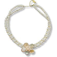 Birinci1926 Doğal Inci Çiçek Choker Kolye