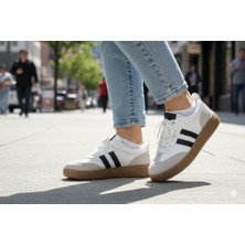 Kindep Termo Kaymaz Taban Bağcıklı Kadın Spor Ayakkabı Beyaz