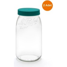 Le Parfait Color Vis Cam Kavanoz 3l Yeşil (2 Adet)