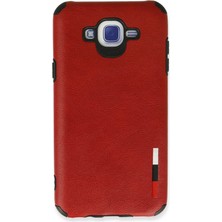  Samsung Galaxy J7 Kılıf Loop Deri Silikon - Kırmızı