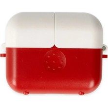  Airpods 3 (3.nesil) Basmalı Kılıf - Kırmızı-Beyaz